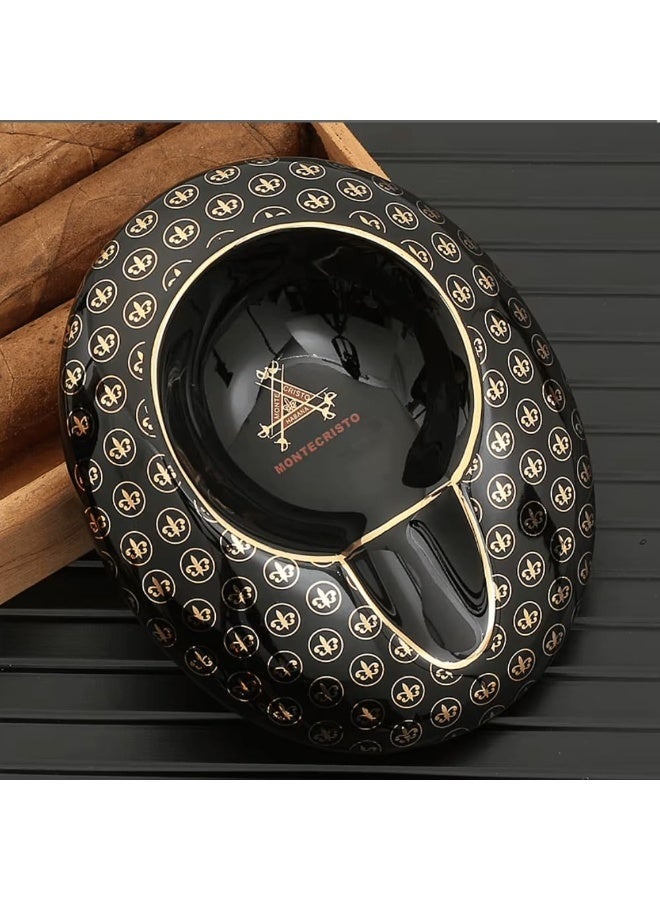 Hemingway Luxury Round Ceramic Decorative Tray – Compact Design, Black & Gold Finish, Non-Slip Base, Easy to Clean, Elegant Gift Box - Image 3